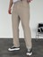 Erkek Baggy Fit Pileli Kumaş Pantolon Bej 2