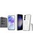 Galaxy S23 FE Kılıf M-safe Şarj Özellikli Şeffaf Sert PC Vendas Embos Kapak + Kamera Lens + Nano Ekran Koruyucu 1