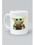 Çizgi Karakter Baby Yoda Baskılı Beyaz Kupa Bardak 1