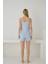 Süprem Kumaş Ip Askılı Şortlu Mavi Pijama Takımı - 2557 2