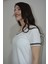 Kadın Yakası ve Kollarında Sim Detaylı V Yaka Kisa Kollu Yırtmaç Detaylı Uzun T-Shirt 4