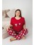 Kadın Bisiklet Yaka Düğmesiz Battal Kesim Viskon Yazlık Kısa Kol Cepli Büyük Beden Pijama Takımı 5