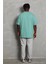 Oversize Düz Bisiklet Yaka T-Shirt - Mint Yeşili 2