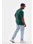 Oversize Düz Bisiklet Yaka T-Shirt - Koyu Yeşili 2