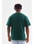 Oversize Düz Bisiklet Yaka T-Shirt - Koyu Yeşili 4