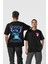Sevgili Kombini Stitch & Angel Lisanslı Oversize Siyah T-Shirt (Çift T-Shirt Seti) 1