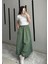 Fileto Cepli Poplin Kumaş Uzun Keten Karışımlı Etek Astarsız (90CM) 1