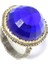 925 Ayar Gümüş Parlement Mavisi Taşlı Yüzük 2