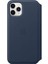 Apple iPhone 11 Pro Için Deri Folyo Kılıf - Derin Mavi 3