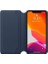 Apple iPhone 11 Pro Max Için Deri Folyo Kılıf - Derin Mavi 2
