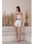 Crop-Şort-Sabahlık 3'lü Ekru Pijama Takımı -5355 5