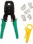 RJ11 Rj9 Jack Telefon Data Kablosu Sıkma Çakma Pensesi + Kablo Soyucusu +100 Adet RJ45 Jack Set 1