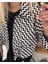 Zigzag Desenli Crop Kadın Ceket 2