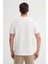 4051 Bisiklet Yaka Desenli Erkek T-Shirt Beyaz 3