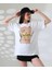 Varak Baskılı Imza Desen Kadın T-Shirt 2