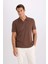 Slim Fit Dar Kesim Polo Yaka Kısa Kollu Tişört W9274AZ25SM 4