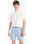 Slim Fit Dar Kesim Dar Paça Basic Düz Şort B8674AX25SP 4