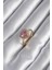 Pirinç Gold Renk Pembe Zirkon Taş Kalp Charm Model Kadın Yüzük 1