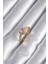 Pirinç Gold Renk Pembe Zirkon Taş Kalp Charm Model Kadın Yüzük 1