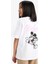 Kız Çocuk Disney Mickey & Minnie Oversize Geniş Kalıp Bisiklet Yaka Sırt Baskılı Kısa Kollu Tişört E2618A825SM 1