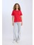 Regular Fit Bisiklet Yaka Basic Düz Kısa Kollu Kırmızı Tişört D9592AX25SM 2