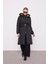 Siyah Kürk Şapkalı Şişme Mont 1