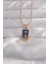316L Çelik Gold Renk Mavi Mineli Kız Figür Tarot Kolye 1