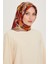 Çiçek Desenli Twill Saf İpek Eşarp 9238D 80 1