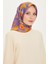 Çiçek Desenli Twill Saf İpek Eşarp 9227D 07 1