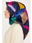 Geometrik Desenli Twill Saf İpek Eşarp 9241D 80 3