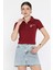 Polo Yaka Yarım Düğmeli Kadın Tişört P-00016218 2