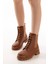 2051-298 Taba Düz Topuklu Bağcıklı Lastikli Günlük Kadın Bot 1