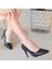 Jilya Siyah Cilt Stiletto Ayakkabı 4