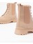 2051-298 Bej Düz Topuklu Bağcıklı Lastikli Günlük Kadın Bot 4