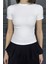 Kadın Bisiklet Yaka Likralı Modal Kumaş Crop Top Bluz P-00016175 4