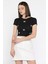 Kadın Bisiklet Yaka Fiyonklu Kaşkorse Crop Top Bluz P-00016174 2