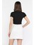 Kadın Bisiklet Yaka Fiyonklu Kaşkorse Crop Top Bluz P-00016174 4
