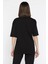 Kadın Ön Baskılı Oversize Bisiklet Yaka Tişört P-00016173 3