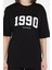 Kadın Ön Baskılı Oversize Bisiklet Yaka Tişört P-00016173 4