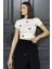 Kadın Bisiklet Yaka Fiyonklu Kaşkorse Crop Top Bluz P-00016174 2