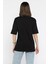 Kadın Ön Baskılı Bisiklet Yaka Oversize Tişört P-00016171 3