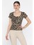 Kadın Kare Yaka Leopar Desenli Bluz P-00016158 1