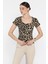 Kadın Kare Yaka Leopar Desenli Bluz P-00016158 2