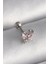 316L Çelik Gümüş Renk Pembe Zirkon Taşlı Kelebek Tragus Piercing 1