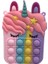 Los-1 Tarzı 13 cm Pop It Fidget Oyuncak Moda Unicorn Silikon Popit Itmek Omuz Çantası Cüzdan Oyuncak Hediye Kız Çanta Anime Kawaii - (Yurt Dışından) 3