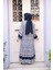 Desenli Lacivert Tesettür Elbise 18245L 4