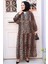 Leopar Desenli Tesettür Elbise 52942LP 2