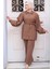 Düğmeli Camel Modal Kumaş Tesettür Ikili Takım 30264C 2