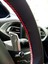 Dikişli Direksiyon Kılıfı Siyah Deri Kırmızı Dikişli Peugeot 208 Küçük Direksiyon Için 2