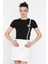 Kadın Bisiklet Yaka Baskılı Crop Top Tişört P-00016111 1